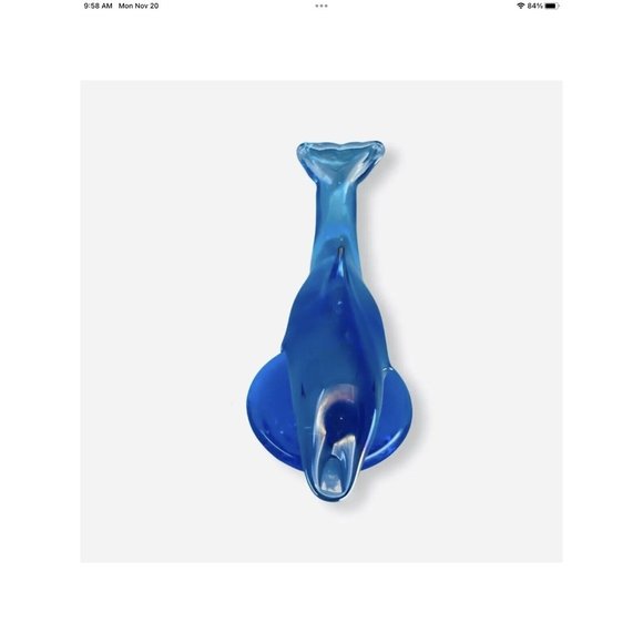 VTG Handmade Grandma Bluebirds Ron Roy Signed Dolphin Figurine Art Glass USA HTF - Picture 9 of 15